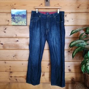 Dockers 💙 Iconic Relaxed Fit Straight Leg Jeans Mid Dark Wash Denim Sz 36 X 29"